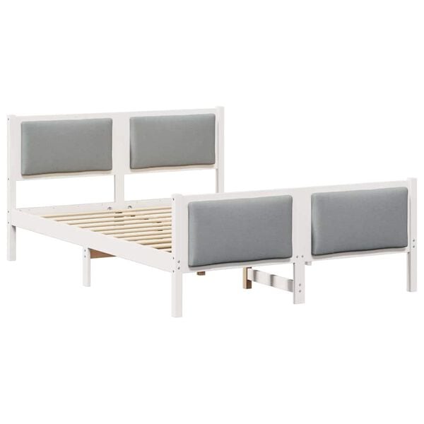 vidaXL Estructura de cama con cabecera Gris Claro 160 x 200 cm tela