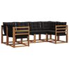 vidaXL Conjunto de sof&aacute;s de exterior con coj&iacute;n 6 pcs Natural y negro