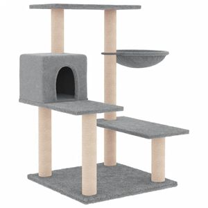 vidaXL Rascador para gatos con postes de sisal gris claro 82,5 cm