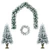 vidaXL Set de mini &aacute;rboles de Navidad 120 cm PVC Verde y blanco