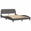 vidaXL Estructura de cama sin colch&oacute;n Zadar cuero sint&eacute;tico gris 140x190 cm