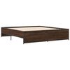 vidaXL Estructura cama madera ingenier&iacute;a metal marr&oacute;n roble 180x200 cm