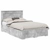 vidaXL Estructura de cama con caj&oacute;n Gris Concreto 135 x 190 cm