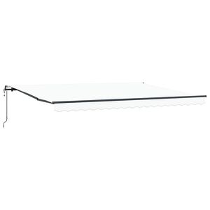 vidaXL Toldo retr&aacute;ctil Blanco 450 x 350 cm Tela y Aluminio