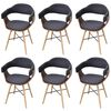vidaXL Sillas de comedor 6 unidades madera curvada y tela gris oscuro