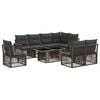 vidaXL Conjunto de sof&aacute;s de jard&iacute;n 9 uds. Gris y Gris Oscuro