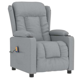 vidaXL Sill&oacute;n de masaje tela gris claro