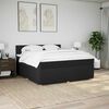 vidaXL Cama box spring con colch&oacute;n tela negro 200x200 cm