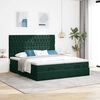 vidaXL Estructura de cama otomana colchones terciopelo verde oscuro