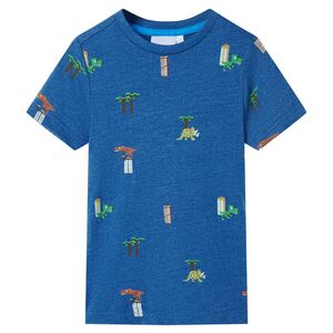 Camiseta infantil azul oscuro m&eacute;lange 104