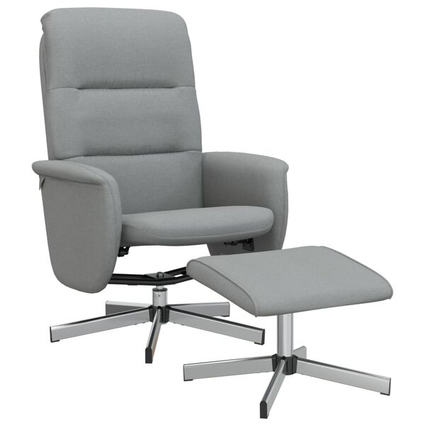 vidaXL Sill&oacute;n reclinable con reposapi&eacute;s tela gris claro