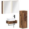 vidaXL Juego de muebles de ba&ntilde;o 4 uds. Madera envejecida