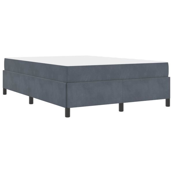 vidaXL Estructura de cama con colch&oacute;n Gris oscuro 140 x 200 cm tela