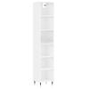 vidaXL Aparador alto contrachapada blanco brillante 34,5x32,5x180 cm