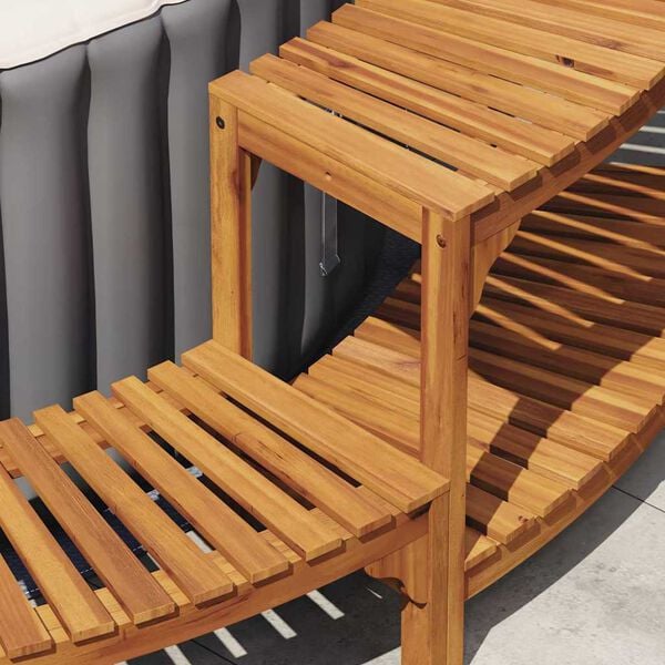 vidaXL Entorno de Tina de Hidromasaje Semicircular 272 x 120 x 55,5 cm