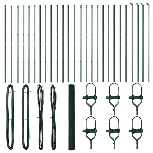 vidaXL Poste de Valla Verde 50 x 1,5 m (malla de 13 mm) Acero y PVC