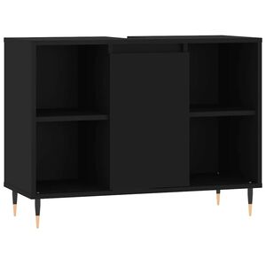 vidaXL Mueble de baño madera de ingeniería negro 80x33x60 cm