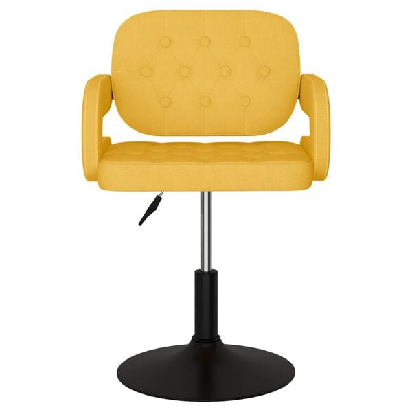 vidaXL Sillas de comedor giratorias 2 unidades tela amarillo mostaza