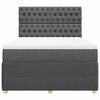 vidaXL Cama box spring con colch&oacute;n tela gris oscuro 140x200 cm