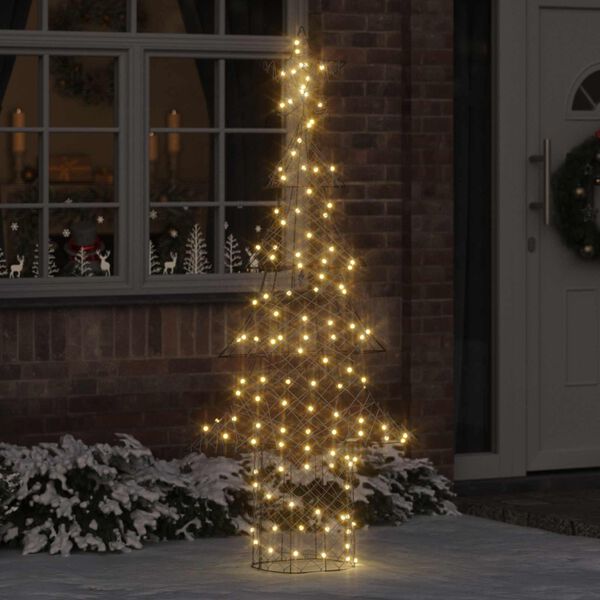 vidaXL &Aacute;rbol de Navidad con 240 LED c&aacute;lido 180 cm Rat&aacute;n