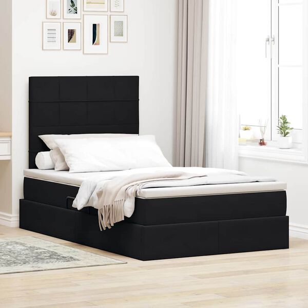 vidaXL Cama con almacenamiento y LED Negro 120 x 190 cm Terciopelo