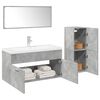 vidaXL Juego muebles de ba&ntilde;o 4 pzas madera contrachapada gris hormig&oacute;n