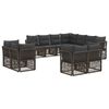 vidaXL Conjunto de sof&aacute;s de jard&iacute;n 11 pcs Gris rat&aacute;n sint&eacute;tico