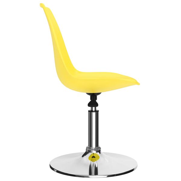 vidaXL Sillas de comedor giratorias 2 uds cuero sint&eacute;tico amarillo