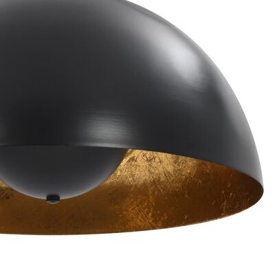 vidaXL Lámparas de techo 2 uds semiesféricas negro y dorado 40 cm E27