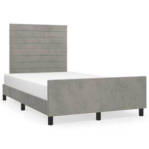 vidaXL Estructura de cama sin colch&oacute;n terciopelo gris claro 120x190 cm