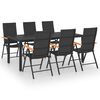 vidaXL Juego de comedor para jard&iacute;n 7 piezas negro y marr&oacute;n