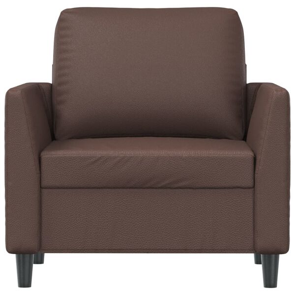 vidaXL Sill&oacute;n cuero sint&eacute;tico marr&oacute;n 60 cm