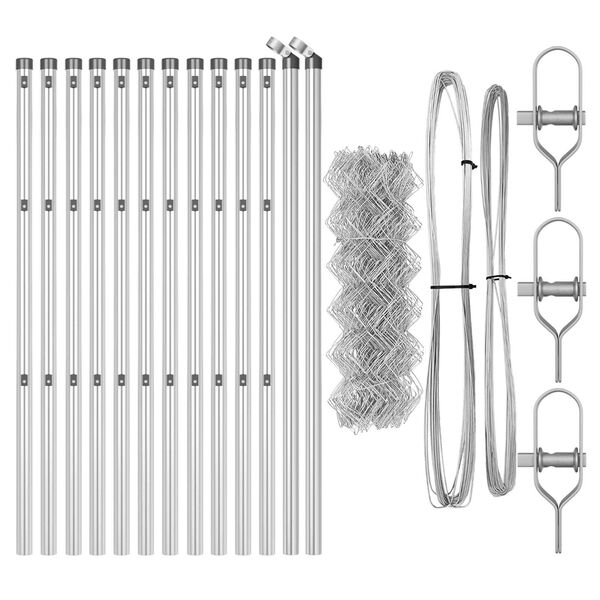 vidaXL Poste de Valla Plateado 25 x 0,6 m (malla de 40 x 40 mm) Acero