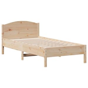 vidaXL Estructura de cama sin colch&oacute;n madera maciza pino 75x190 cm