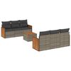 vidaXL Set de sof&aacute;s de jard&iacute;n 7 piezas con cojines rat&aacute;n PE gris