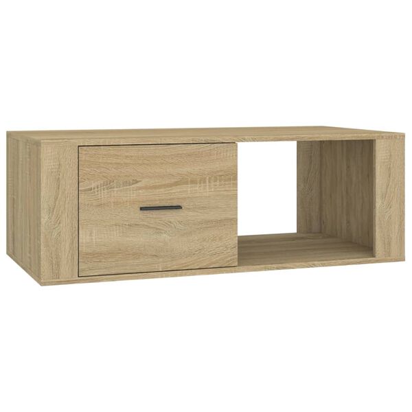 vidaXL Mesa de centro madera contrachapada roble Sonoma 100x50,5x35 cm