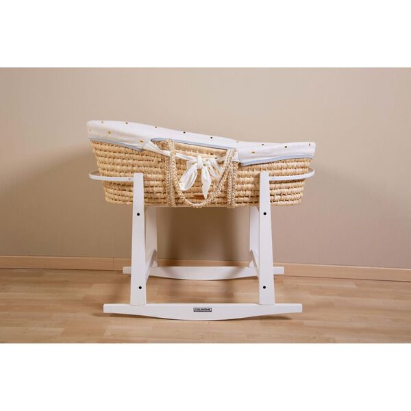 CHILDHOME Cuna moisés con colchón y funda natural dorado