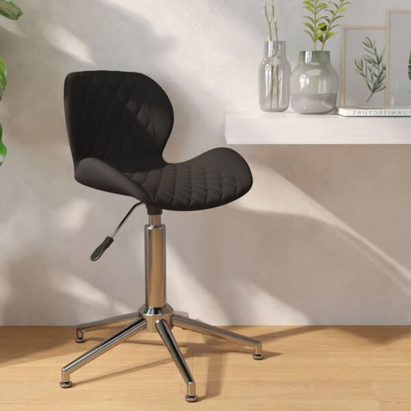 vidaXL Silla de comedor giratoria de terciopelo negro