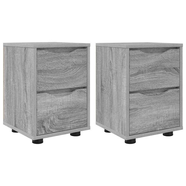 vidaXL Mesas de noche con caj&oacute;n 2 pcs Gris Sonoma 30,5 x 30 x 43 cm