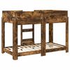 vidaXL Cama Litera para Ni&ntilde;os con colch&oacute;n Roble ahumado 80 x 160 cm