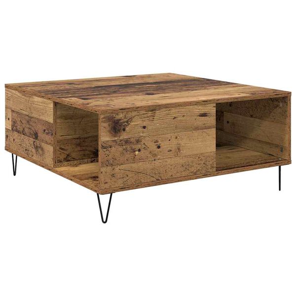 vidaXL Mesa de Caf&eacute; Madera envejecida 80 x 80 x 36,5 cm