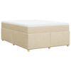 vidaXL Cama box spring con colchón tela color crema 160x200 cm