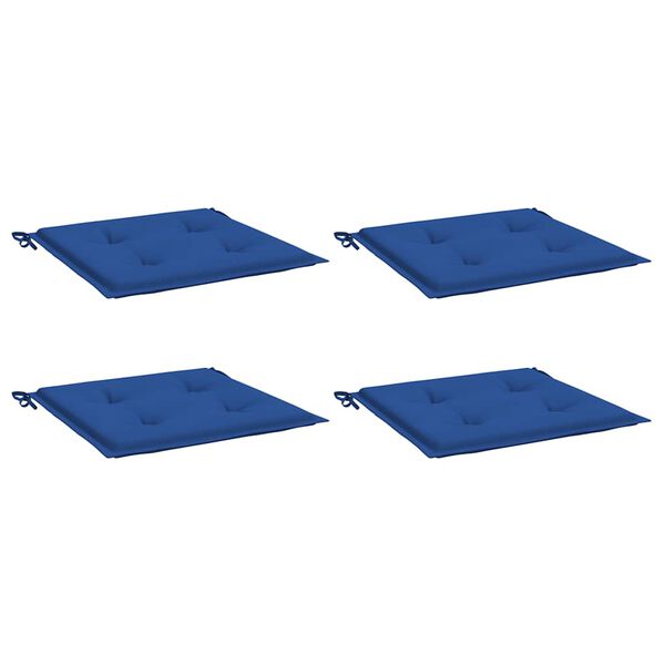 vidaXL Cojines de silla de jard&iacute;n 4 uds tela azul 40x40x4 cm