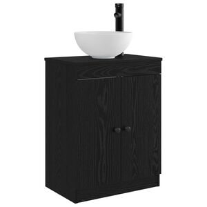 vidaXL Vanidad de ba&ntilde;o con lavabo Negro 54 x 35 x 83 cm