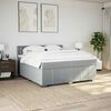 vidaXL Cama box spring con colch&oacute;n tela gris claro 200x200 cm
