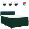 vidaXL Cama box spring con colch&oacute;n terciopelo verde oscuro 160x200 cm