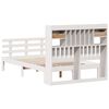 vidaXL Cama con estanter&iacute;a sin colch&oacute;n madera maciza blanca 135x190 cm