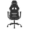 vidaXL Silla gaming con reposapi&eacute;s tela gris claro y negro