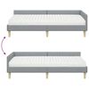 vidaXL Estructura de Cama Esquina con Colch&oacute;n 2 pcs Gris Claro tela