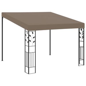 vidaXL Cenador con montaje en la pared gris taupe 3x3x2,5 m